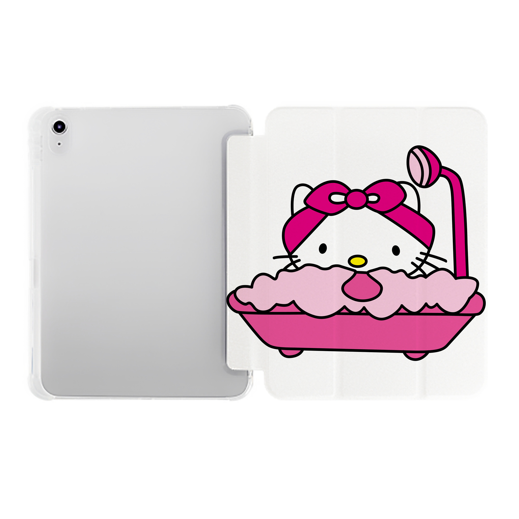 （画像用） Hello Kitty ハローキティ IPad ケース ペン収納付き 三つ折りスタンド PUレザー×シリコン 対応機種9.5/10.5/10.9インチ